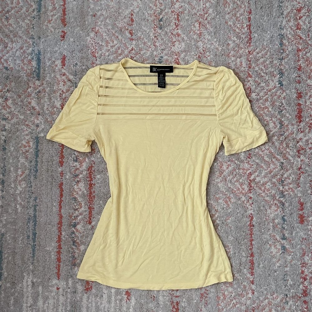 INC International Concepts Yellow Short Sleeve Top